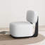 Chaise d'appoint, fauteuil rembourré avec dossier plat, blanc