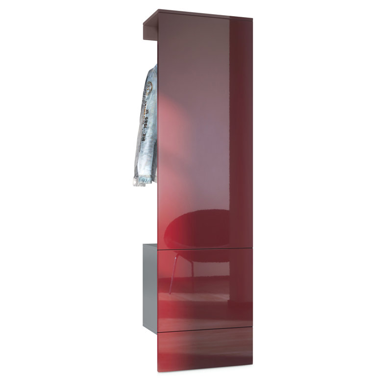 Chappa Hall Tree 52cm Wide, High-gloss burgundy
