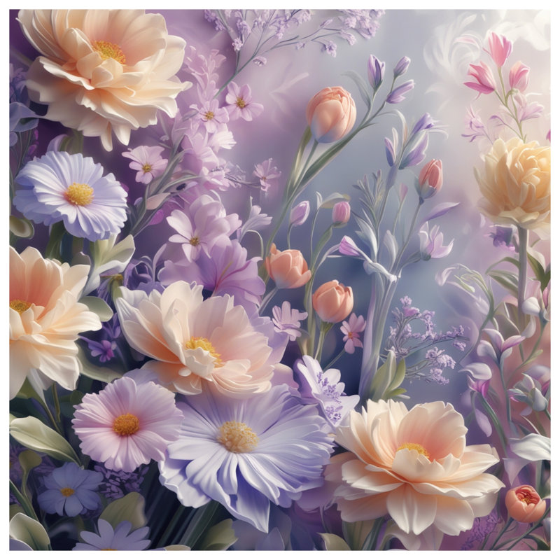 Couvertures à motif floral pastel, L 60 po x H 80 po