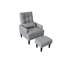 Chaise de salon grise avec fauteuil inclinable et coussins confortables en tissu doux