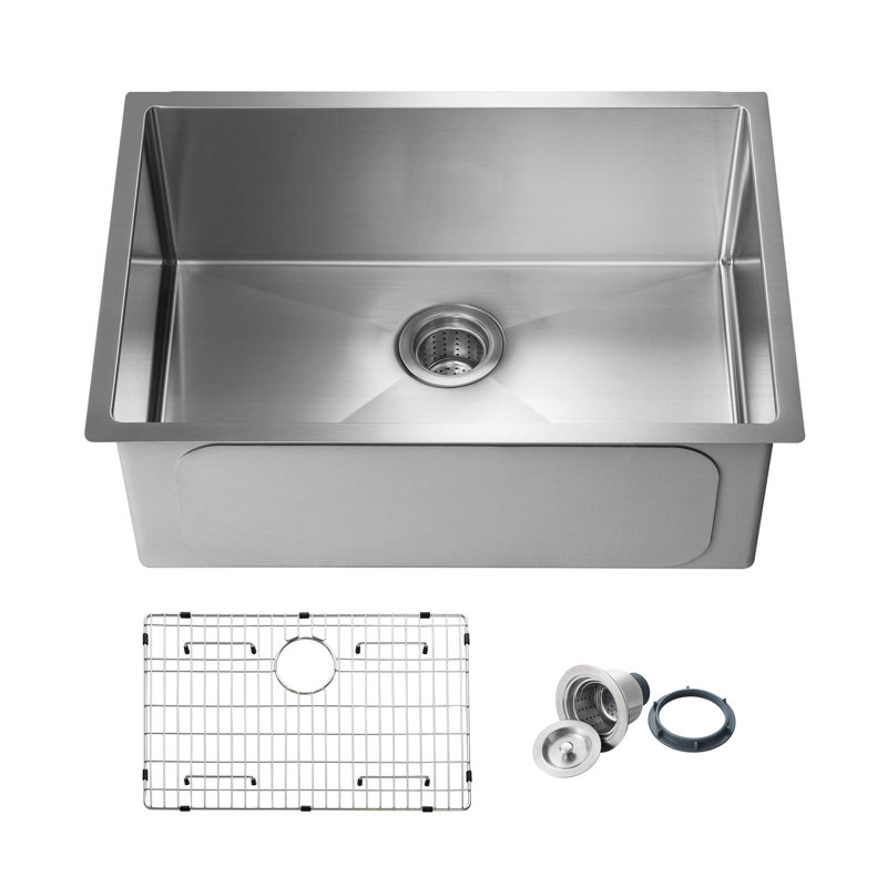 26'' Stainless Steel Undermount Single Bowl Kitchen Sink