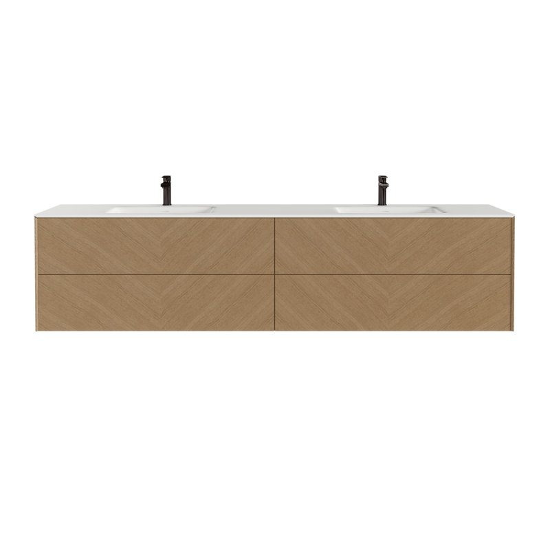 Mattigan 71'' Double Bathroom Vanity with Solid Surface Top