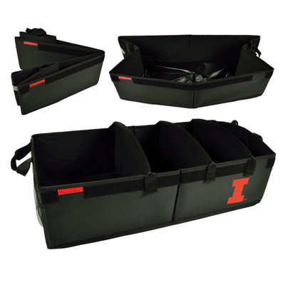 NCAA Illinois Fighting Illini Heavy Duty Rigid-Base Trunk Organizer With Adjustable Dividers