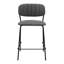 Tabouret de bar de comptoir de 66 cm (26 po) avec revêtement en similicuir gris et structure en métal noir - Capacité de 113 kg (250 lb) - Installation facile - Base stable à 4 pieds - Repose-pieds carrés - Poids - Directives de montage claires