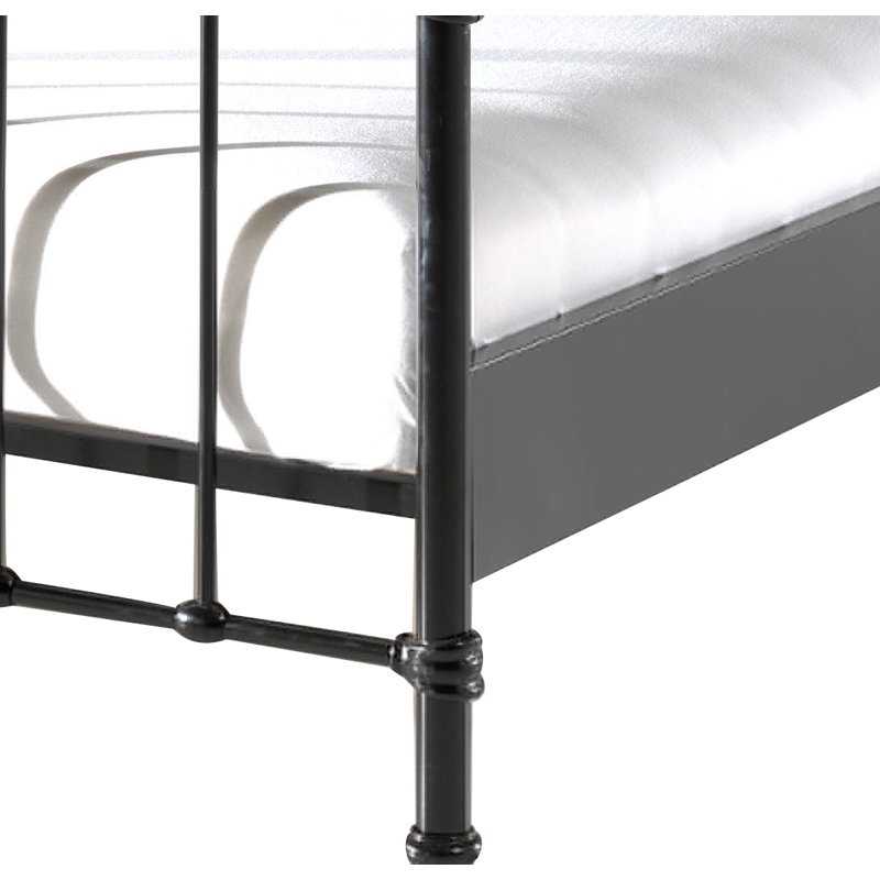 New York Metal Frame Bed, Black, European Single (90 x 200cm)