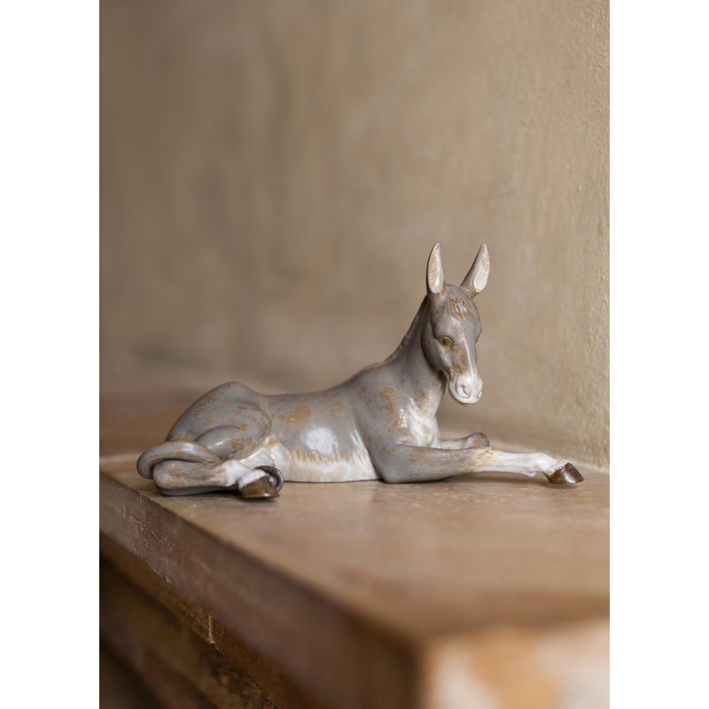Donkey Figurine, Brown/Blue