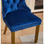 Chaises de salle à manger de style Mid-Century moderne avec anneau de traction tête de lion, ensemble de salle à manger rembourré en velours de bois massif avec pieds en bois doré et garniture cloutée haut de gamme-1767300016-1767300025