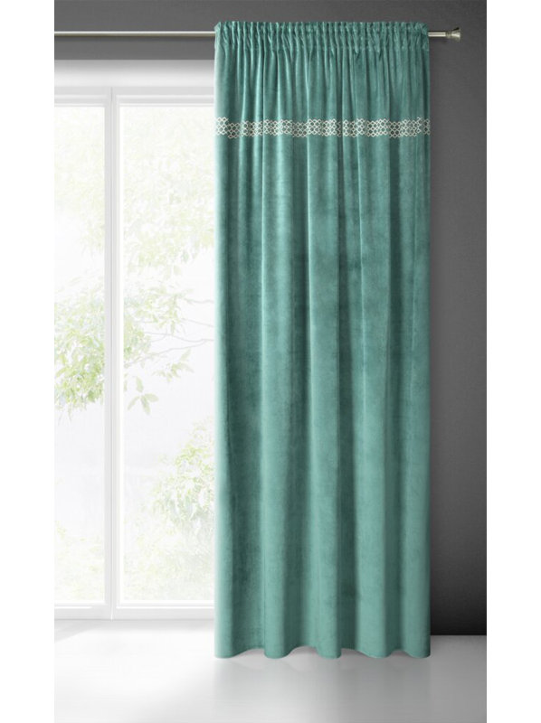 Jovita Blackout Curtain Single Panel, Green