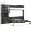 Lit escamotable double pleine grandeur avec canapé, tablettes USB et lumière, gris-1228688905