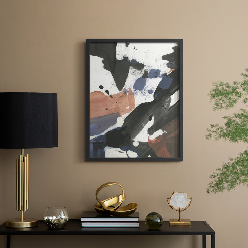 Stalagmite Graffiti II, reproduction encadrée - bois massif, H 30 po x l 24 po, Noir
