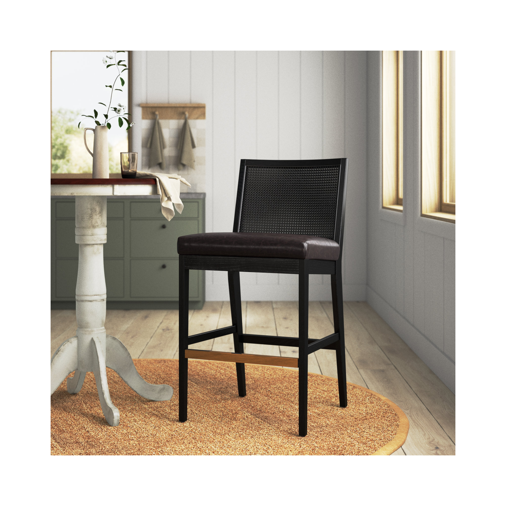 Sergi Cane Stool, Bar Stool (31" Seat Height)