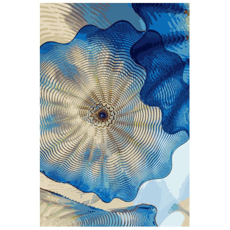 Chihuly Rosette Sapphire Area Rug, Rectangle 10' x 14'