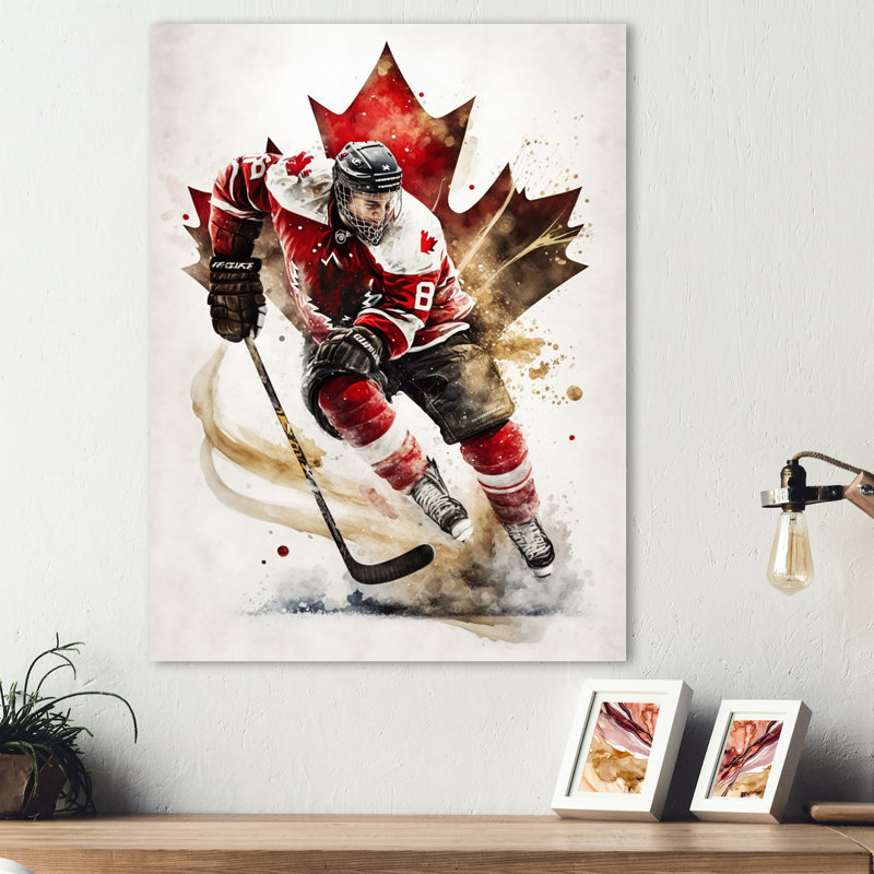 Reproduction de hockey sur métal, H 32 po x l 24 po x P 1 po