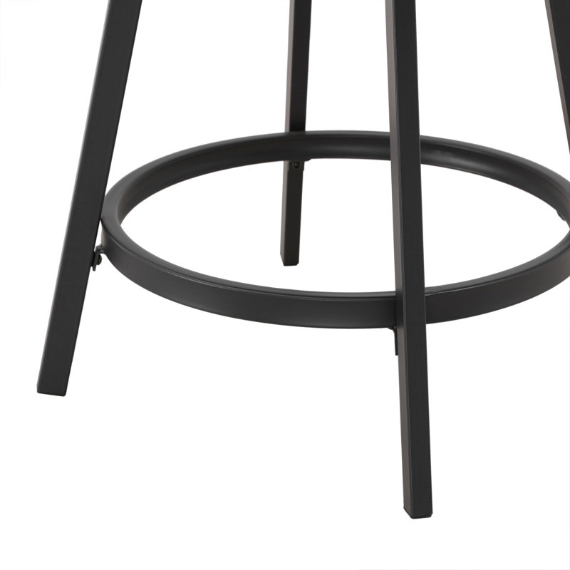 Powder Coated Steel Outdoor 23.4'' Counter Stool with Cushion
