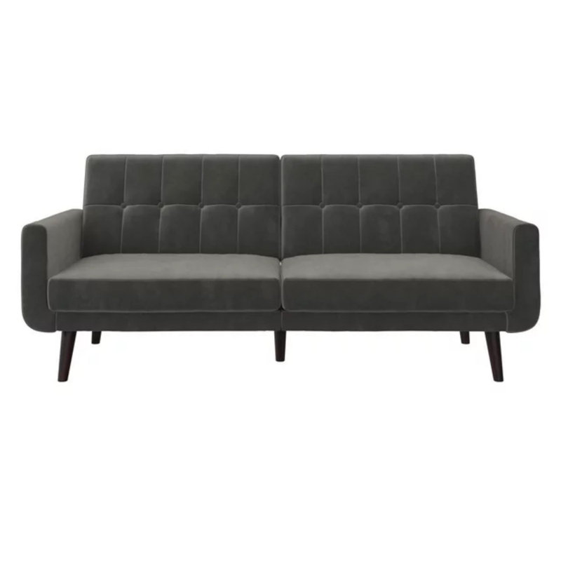 Lindford 78.50'' Velvet Convertible Sofa, Gray Velvet
