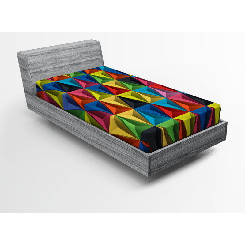 Microfiber Geometric Fitted Sheet, Twin XL Fitted Sheet