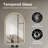 32"X60" Arched LED Bathroom Mirror With Time/Temp Display, Dimmable Backlight, Anti-Fog, Three Color Temperatures, Black Frame | Gift Idea-278323831