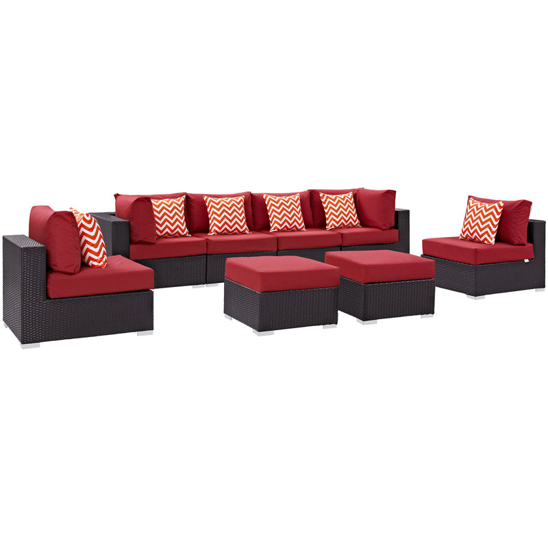 Ensemble modulaire d'extérieur 8 pièces Convene, Rouge