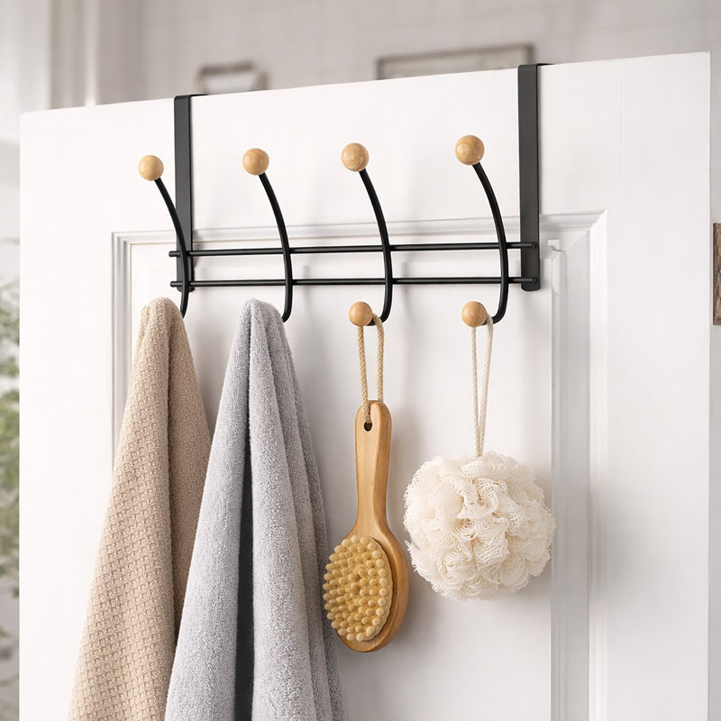 Support à 8 crochets à suspendre au-dessus de la porte, Black/Natural