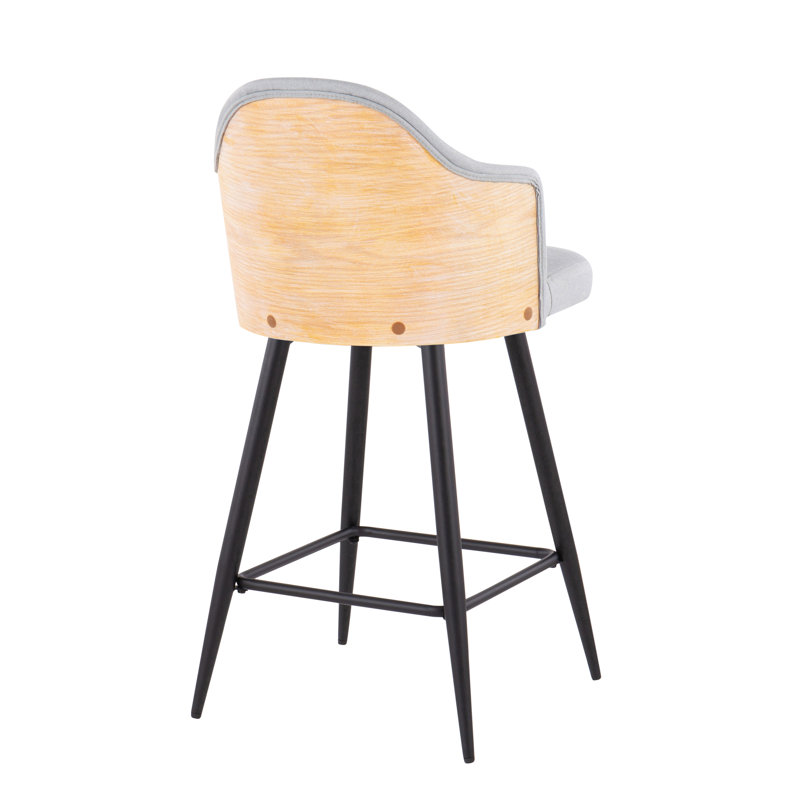 Tabouret de comptoir 26 po Delzora - ensemble de 2, Gris clair