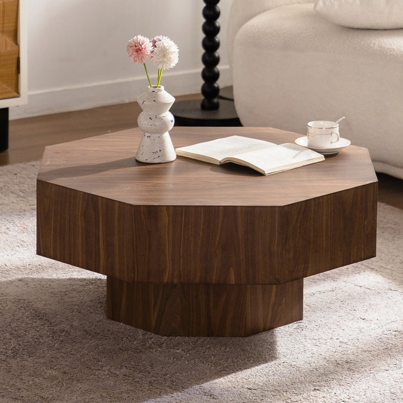 Table basse en bois de forme octogonale pour le salon convenant à la chambre à coucher, au salon et au bureau, Octagonal