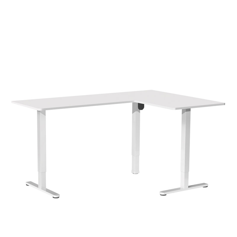 Bureau debout d'angle électrique VIVO, Blanc, 47 po x 63 po