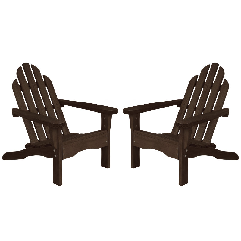Chaises Adirondack Amish Casual 800 lb résistantes et traitées, ensemble de 2, Noyer foncé teinté