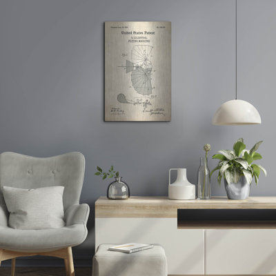 «Flying Machine Blueprint Brevet Parchment» par Patents