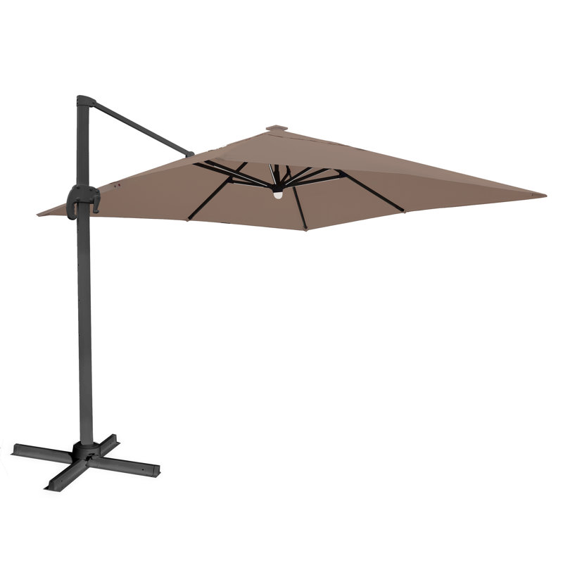 Israel 300cm Lighted Cantilever Parasol, Brown, Taupe