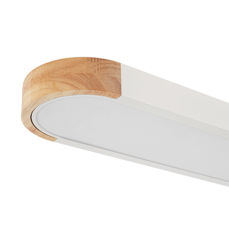 Warrin Nouria 1 - Light 48'' Extra Long Simple Rectangle Led Flush Mount, White/Natural, 3000K