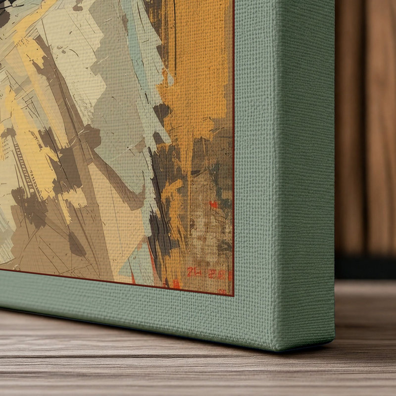 Serene Llama Modern - Wrapped Canvas, 24x16 - 61.0 x 40.6 cm, Sage Border