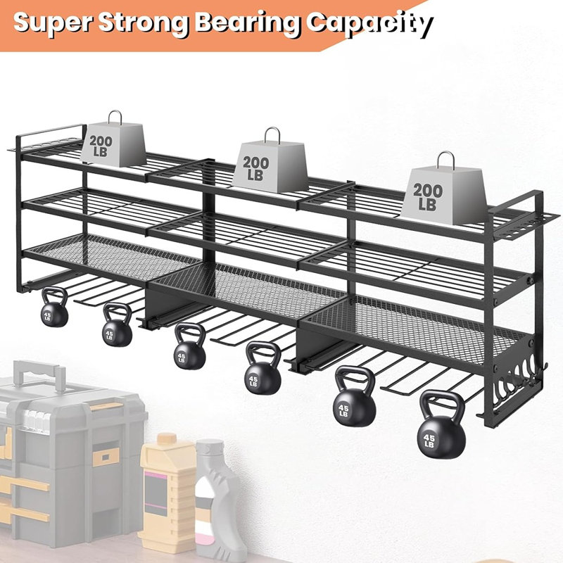 Heavy Duty Large Wall Mount Power Tool Organizer and Multi Tier Tool Storage Rack