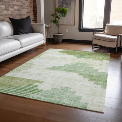 Tapis de sauge Xhevrie intérieur / extérieur lavable à la machine