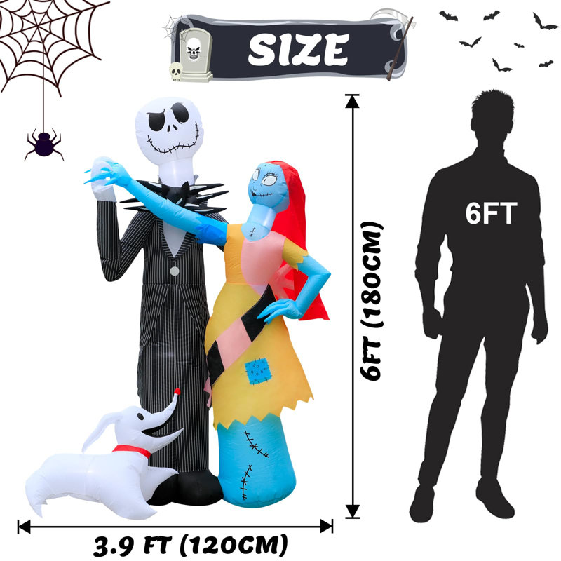 Squelette et chien gonflable d'Halloween