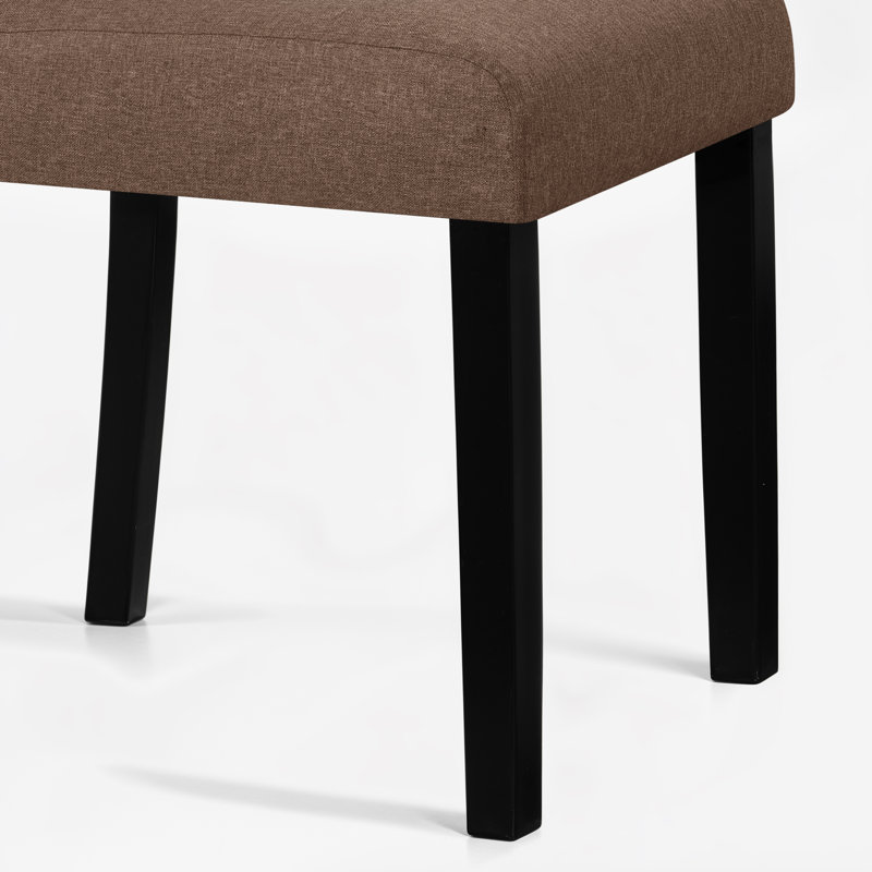 Tufted Fabric Upholstered Parsons Dining Chairs, Chocolate
