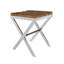 Edmondson Glass Top Cross Legs End Table