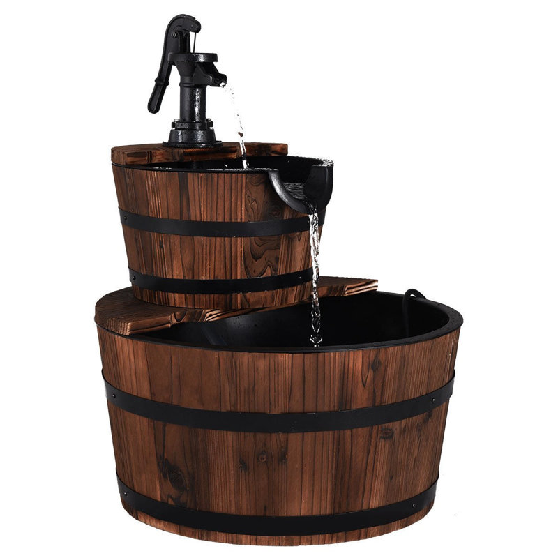 Clister Wood Weather Resistant Garden Waterful Foutain Fountain