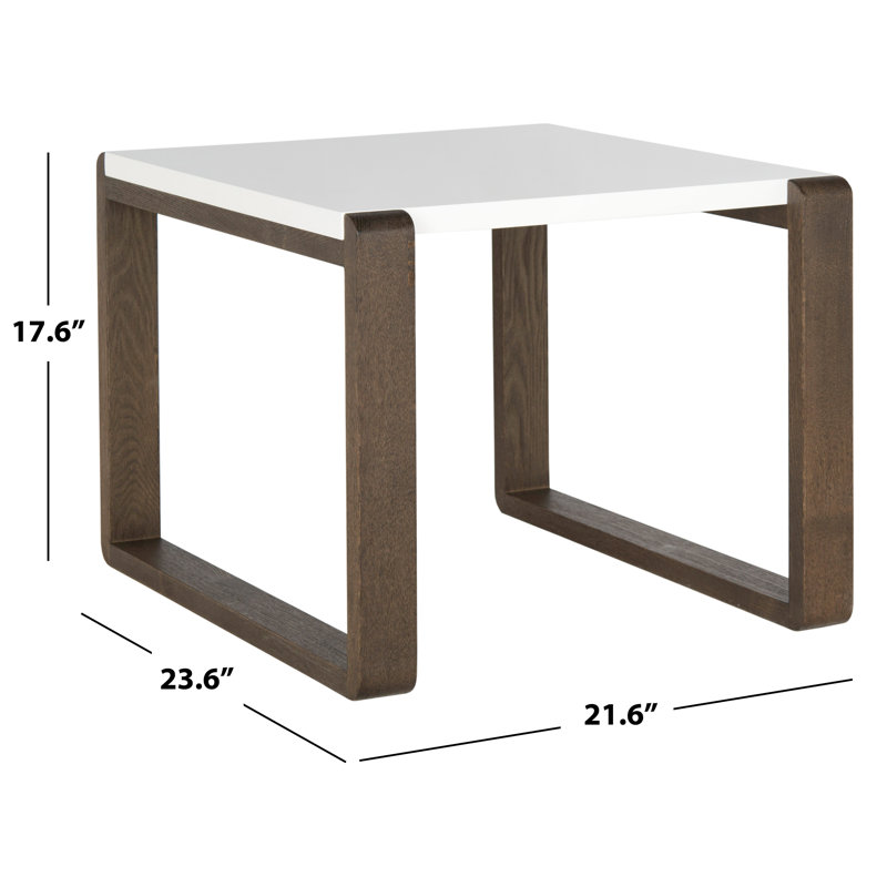 Egan Solid Wood Top End Table, Dark Brown