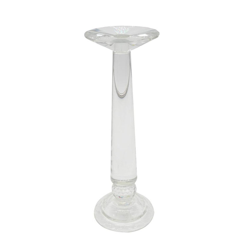 Chandelle en verre, H 12 po x l 4 po x P 4 po