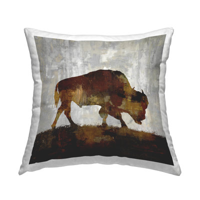 Coussin Bison Rustic Cabin