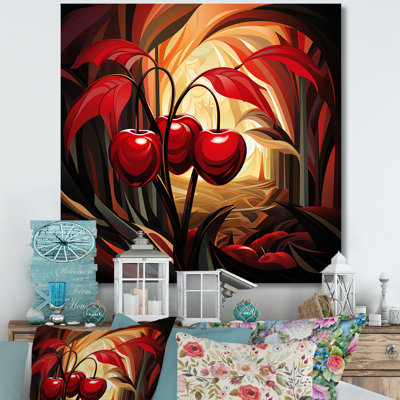 Summer Cherries Cubic Design II - Cherry Wall Art