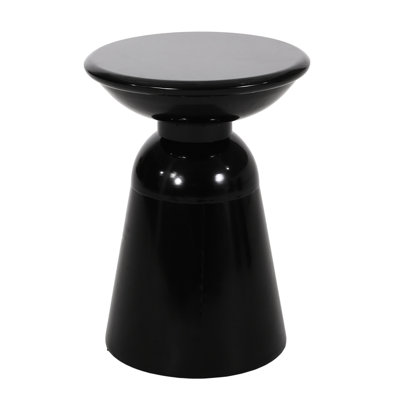 Large Outdoor Metal End Table - Modern Black Iron Accent With Frame And Design, 15x15x20.82 Inches, Ready To Use Large, Side Design Stable Support Pillar, 15" W X D 20.82" H, No Assembly Required
