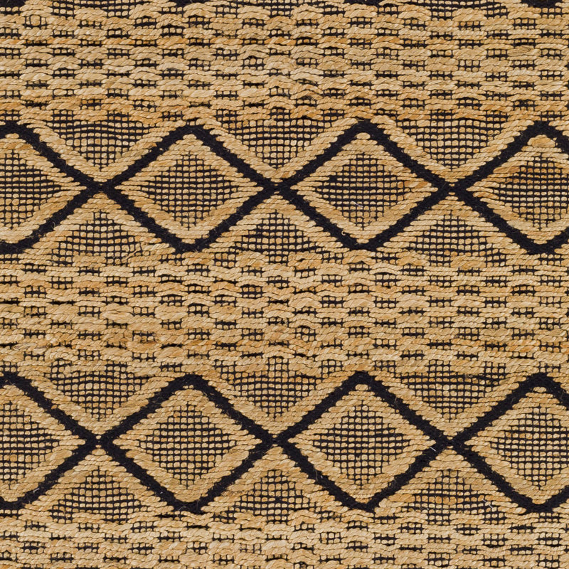 Colin Geometric Handwoven Tan Area Rug, Rectangle 6' x 9'
