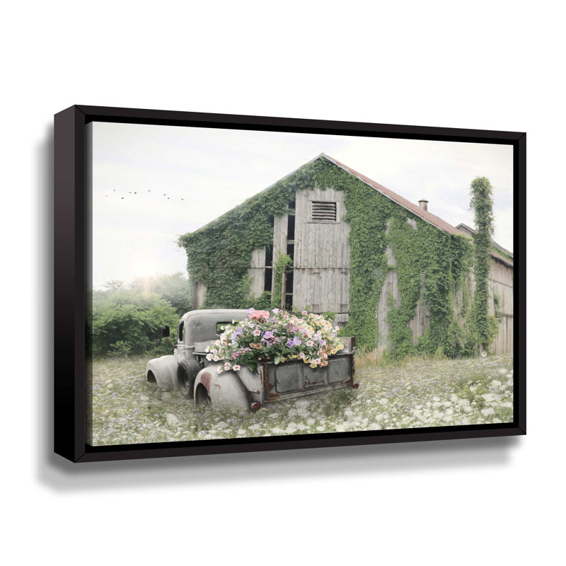 Champ de fleurs - Photographie sur toile, Cadre noir, H 8 po x l 10 po x P 2 po