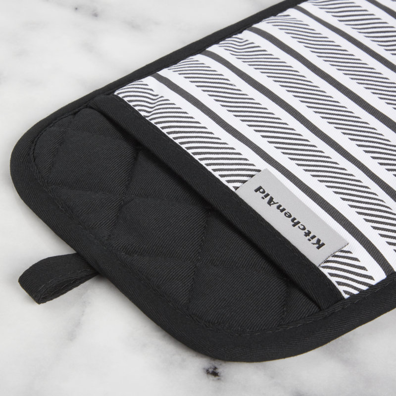 KitchenAid Albany Pot Holder Set, Onyx Black