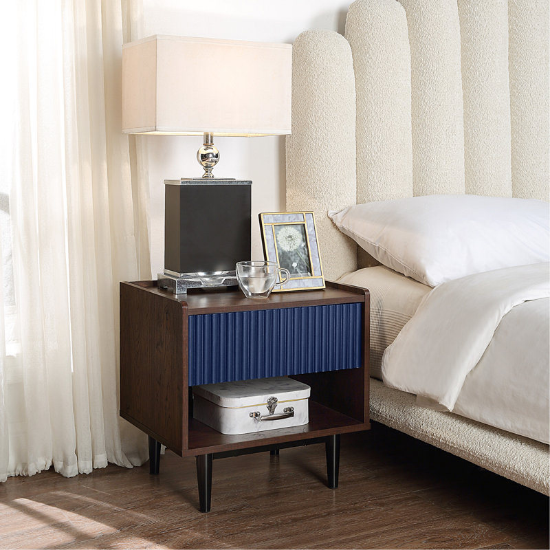 Table de chevet bleu marine
