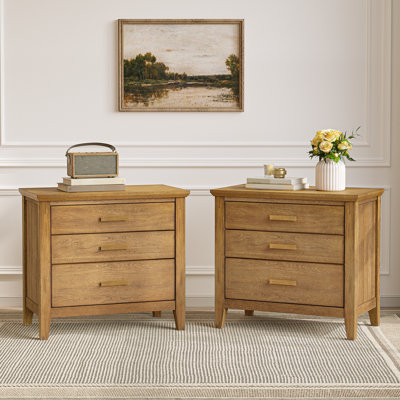 Lessio 25.8"W 3-Drawer Nightstand (Set Of 2)
