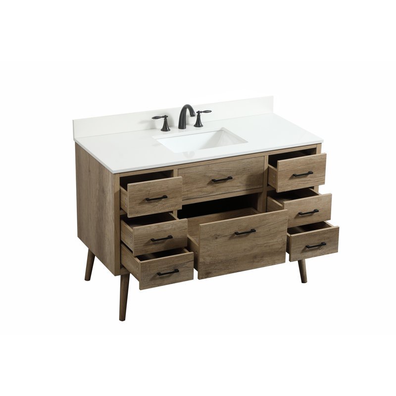 Ensemble de meuble-lavabo simple 48 po Steinfeldt, Chêne naturel