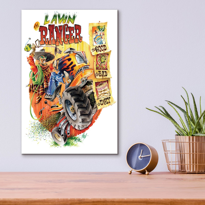 «Lawn Ranger» par James Mazzotta, art mural en verre acrylique, H 16 po x l 12 po x P 0,13 po