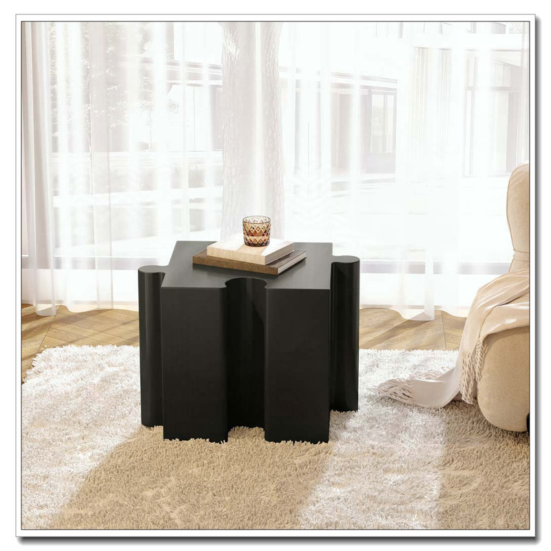 Table modulaire à rebord convexe MGO, tables d'appoint d'extérieur / d'intérieur, Noir, 1